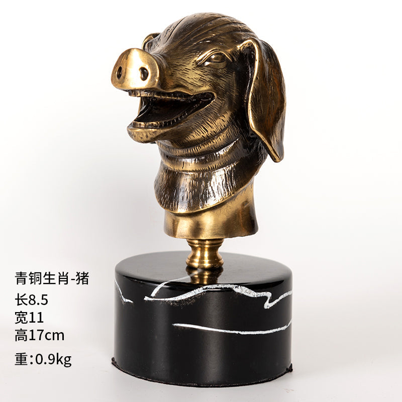 Monkey Hou 12 Chinese Zodiac Animals Metal Copper Decoration-Chinese Style Finds™